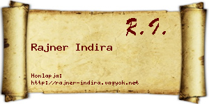 Rajner Indira névjegykártya